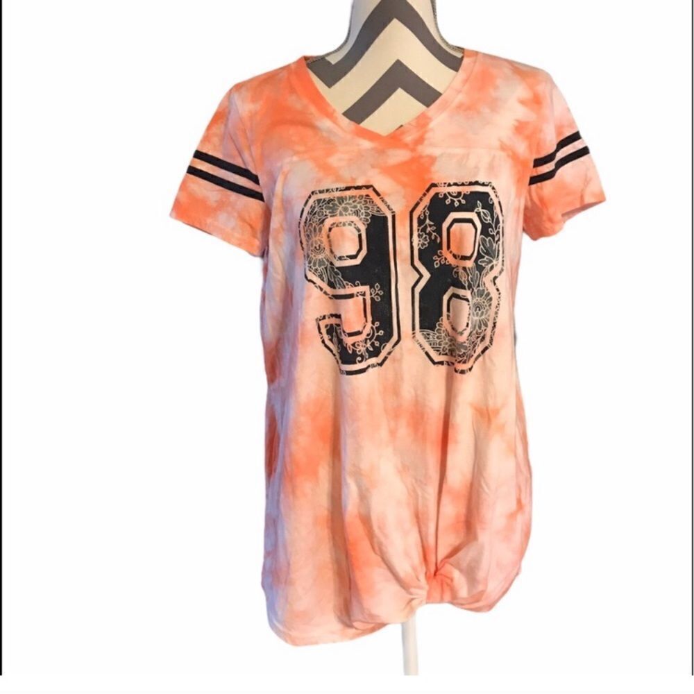 MEDIUM “98” Orange & White Tie-Dye Tee-Shirt